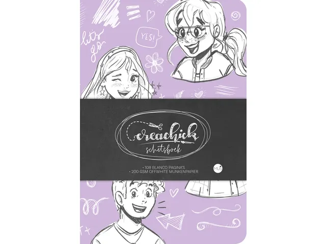 Schetsboek CreaChick Lilac 108 pagina's Hardcover