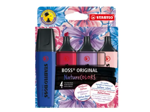 Markeerstift STABILO Boss Wildflower assorti 4 stuks