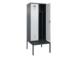 locker met bank,voor scheiding van kleding,HxBxD 2120x800x815mm,2vak