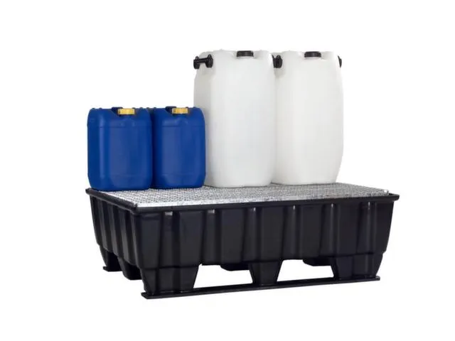 Opvangbak 2x 200l Opvangvol. 220l Pe 370x 1220x 820mm Rooster Verzinkt