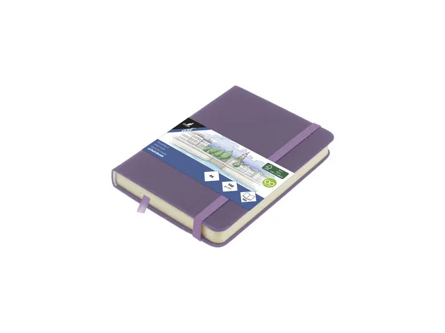 Schetsboek Kangaro A6 heather purple PU HC 80 vel 140gr roomwit met el