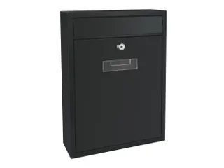 Brievenbus Ibiza Zwart met naamplaatje incl. 2 sleutels 36x26x8cm - 4