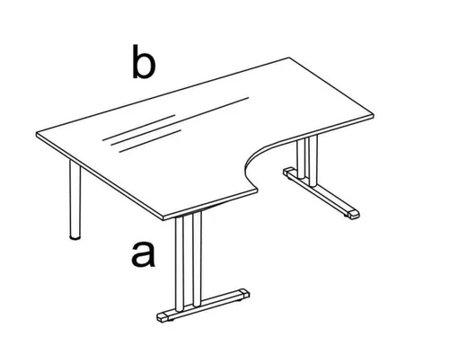 bureau in vrije vorm,HxBxD 740x1600x1600mm,vrije vorm,NE-esdoorn
