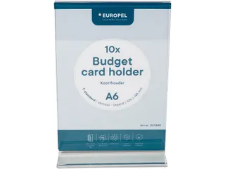 Kaarthouder Budget T-Standaard A6 1,5mm Staand Acryl set van 10 stuks - 8