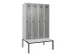 locker met bank,voor scheiding van kleding,HxBxD 2120x1200x815mm,4vak