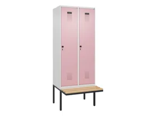 locker met bank,voor scheiding van kleding,HxBxD 2120x800x815mm,2vak - 2