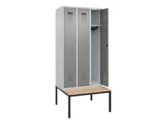 locker met bank,HxBxD 2120x900x815mm,3vak,vak B 300mm,cilinderslot