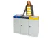 station de tri sélectif,3x70l,HxlxP 850x1210x380mm,coupe-feu