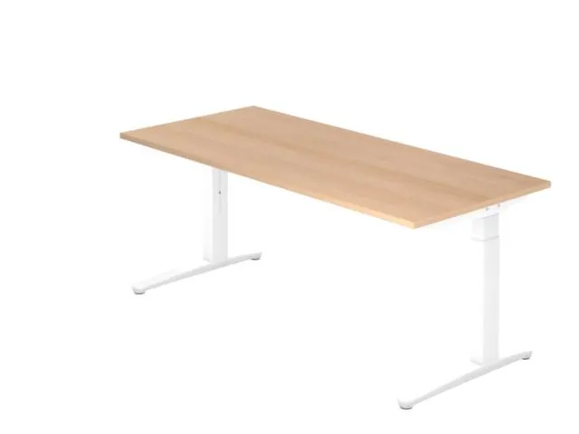 In hoogte verstelbaar bureau,HxBxD 680-850x1800x800mm,blad eiken