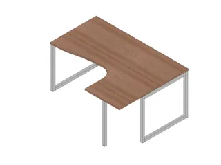 hoek-bureau,HxBxD 730x1600x1200mm,blad canaletto-hout - 1