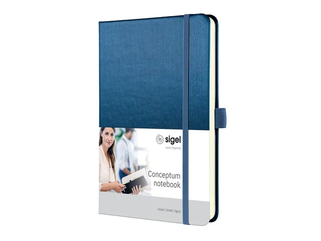 Notitieboek Conceptum A5 blauw metallic gelinieerd hardcover