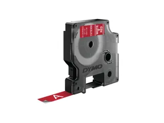 Labeltape Dymo D1 1978366 12mmx3m wit op rood - 6