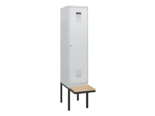 locker met bank,HxBxD 1950x400x815mm,1vak,vak B 400mm,cilinderslot - 2