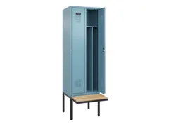 locker met bank,voor scheiding van kleding,HxBxD 2120x600x815mm,2vak