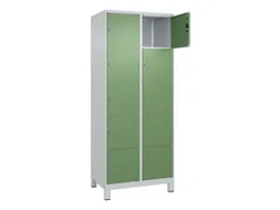 lockerkast,HxBxD 1950x800x500mm,2x5vakken,vak B 400mm,cil.-slot,voeten