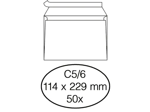 Envelop Quantore Bank C5/6 114x229mm 80gr Wit Zelfklevend