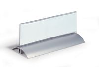 Tafelnaambordje 61x210mm Aluminium / Transparant