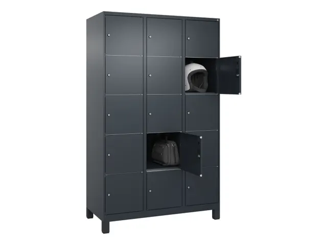 lockerkast,HxBxD 1950x1200x500mm,3x5vakken,vak B 400mm,cil.-slot