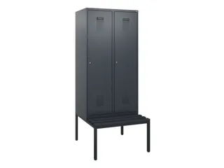 locker met bank,HxBxD 1950x800x815mm,2vak,vak B 400mm,cilinderslot - 2