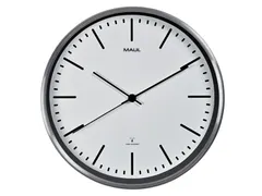 Wandklok MAUL Fly RC Ø305x45mm aluminium frame wit incl. batterij