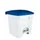 Contitop,afvalbak met pedaal 30L wit/blauw
