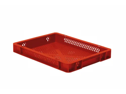 Euronorm-stapelbak 4.5l 50x400x300mm Wanden/bodem Opengewerkt Rood