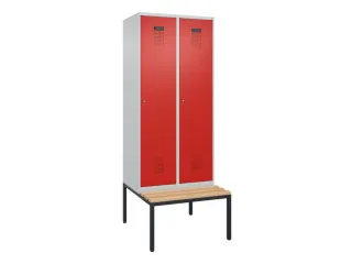 locker met bank,HxBxD 2120x800x815mm,2vak,vak B 400mm,cilinderslot - 2