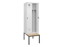locker met bank,voor scheiding van kleding,HxBxD 2120x600x815mm,2vak