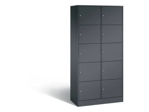 lockerkast,HxBxD 1950x900x480mm,2x5vakken,romp RAL7021,front RAL7021