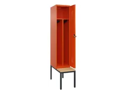 locker met bank,voor scheiding van kleding,HxBxD 2120x400x815mm,1vak