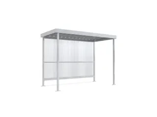 Rokersoverkapping 2360x2960x1580mm polycarbonaat 1 zij-en achterwand - 2