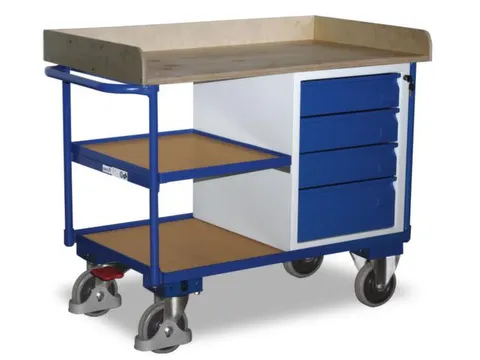 Tafel- En Kastwagen 400kg Laadvl. Lxb 1125x625mm 3 Etages 4 Laden