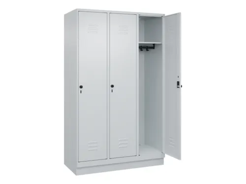 locker,HxBxD 1950x1200x500mm,3vak,vak B 400mm,draaigrendel,sokkel