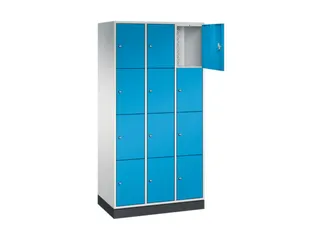 lockerkast,RAL 7035/RAL 5012,HxBxD 1950x920x500mm,3x4vakken,cil.-slot - 1