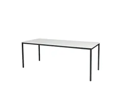 Domino Basic Tafel Vaste Hoogte 2000x800mm Wit 25mm Zwart 4-Poots