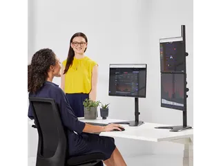 Monitorarm Fellowes Seasa dubbel verticaal vrijstaand zwart - 7