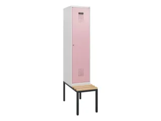 locker met bank,HxBxD 1950x400x815mm,1vak,vak B 400mm,cilinderslot - 1