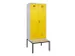 locker met bank,voor scheiding van kleding,HxBxD 2120x800x815mm,2vak