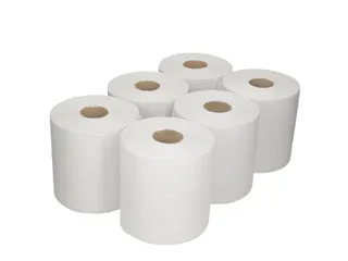 Poetsrol Budget Midi 1-laags 21,5xØ19cmx275m 6 rollen Wit - 2