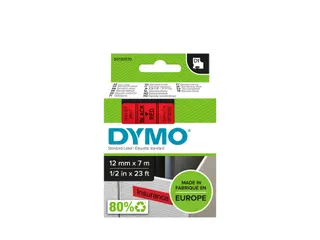Labeltape Dymo 45017 D1 720570 12mmx7m zwart op rood - 1