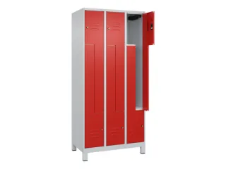 Z-garderobekast,HxBxD 1950x900x500mm,vak B 150/300mm,cil.-slot,voeten - 2