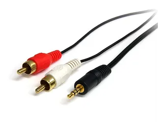 90cm Stereo Audiokabel 3,5mm naar 2x RCA M/M - 1