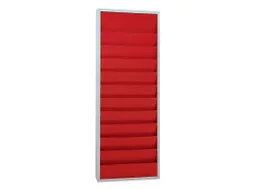 orderplanner,20vakken,HxBxD 1278x554x74mm,plank(en) plaatstaal,rood
