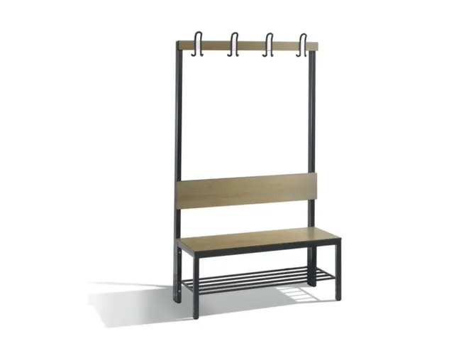 omkleedbank,HxLxD 1710x1000x407mm,HPL eiken-sereno,frame staal RAL7021