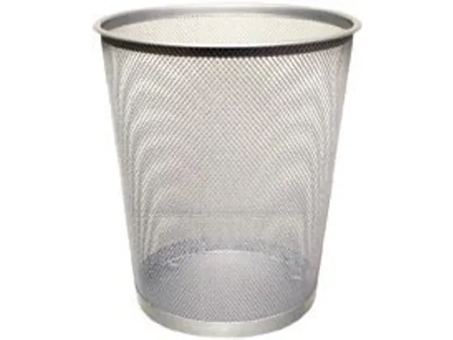 Papiermand Rond Met Gaas 19 Liter Metaal Zilver