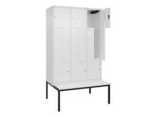Z-garderobekast,HxBxD 2120x1200x815mm,6vak,vak B 400mm,cil.-slot - 2