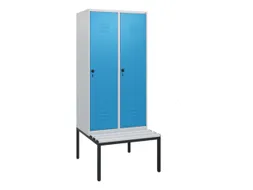 locker met bank,HxBxD 1950x800x815mm,2vak,vak B 400mm,draaigrendel