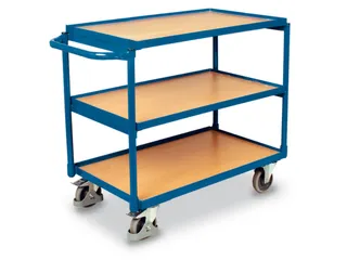 Tafelwagen 250kg 1000x600mm 3 Etages Houten Plaat Horizontale Beugel - 2