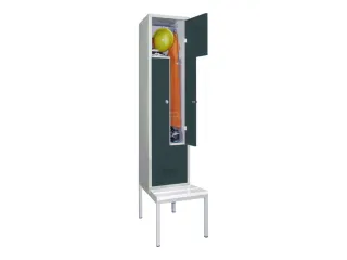 Z-garderobekast,HxBxD 2100x400x800mm,vak B 400mm,RAL7035,front RAL7016 - 2