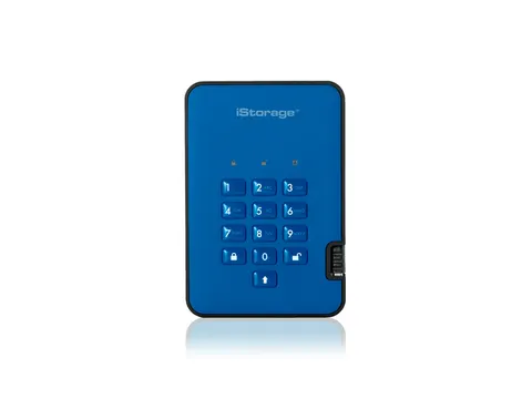 iStorage diskAshur2 256-bit 1TB USB 3.1 Harde Schijf Blauw